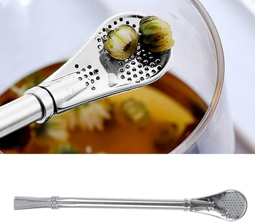 Vista 4 de Yerba Mate Acero Inoxidable Sts, Yerba Mate Té Urds Bombilla Beber Filtro Sts con Filtro Cuchara