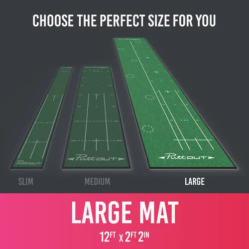 Vista 10 de PuttOut Alfombrilla grande para golf (144.5 x 26.4 in)