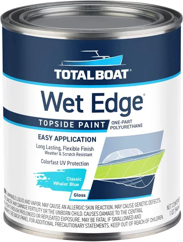 Vista 36 de TotalBoat Wet Edge Topside - Pintura marina con recubrimiento de poliuretano premium para barcos, vehículos recreativos, molduras exteriores, fibra