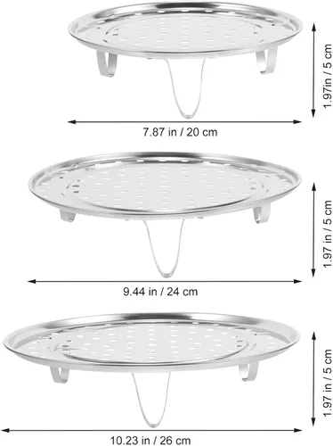 Vista 2 de Steaming Rack Stand Stainless Steel 3pcs with Three Detachable Legs