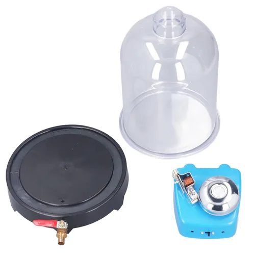 Vista 7 de Tarro de vacío con base, cámara de vacío, tarro de plástico de laboratorio para experimento de propagación de sonido, herramienta educativa