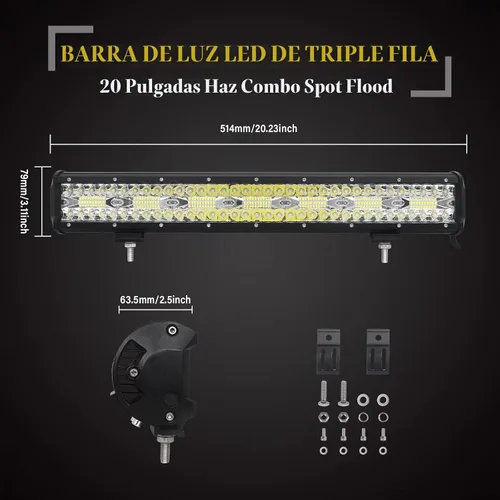 Vista 2 de SKYWORLD Kit de barra de luz LED de 20 pulgadas y 420 W con soporte