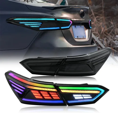 Vista 6 de T T-ABC Mods Luces traseras para Toyota Camry 8ª generación 2018-2024, conjunto de lámpara trasera completa LED (SMOKE 2)