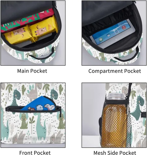 Vista 6 de YSBKN Mini mochila escolar de 12 pulgadas para niños y niñas, multicolor4, Mochilas Daypack