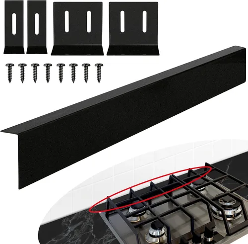 Vista 9 de Llenador de huecos para estufas de 15.7" a 28", kit de llenado trasero de cocina empotrable – Protector contra salpicaduras de acero inoxidable