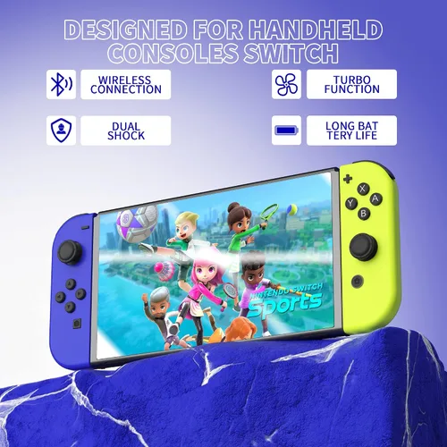 Vista 3 de Joy Cons for Switch Controllers, Wireless Joy Con Replacement Compatible for Switch Joycons, Left and Right Switch Controller Joycon Support Sports