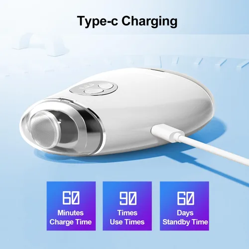 Vista 7 de Electric Nail Clipper with LED Light & 3 Speeds, Fingernail Cutter and Polisher 2 in 1 Design, Nail Scraps Storage Rechargeable Safety Fingernail