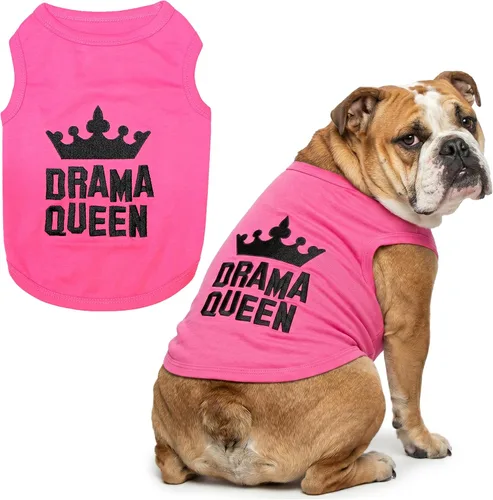 Vista 18 de Parisian Pet Camiseta para perro – Bordado 'All Bark No Bite ' 100% algodón, ropa para perros – Chaleco sin mangas para mascotas – Camisas lavables