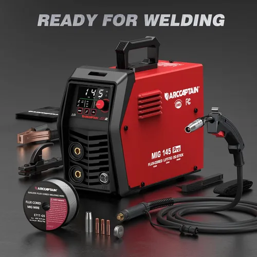 Vista 9 de ARCCAPTAIN iControl MIG145 Pro 145A Soldador MIG con núcleo de flujo 120V Máquina de soldadura sin gas Soldador MIG con núcleo de flujo MIG/MMA