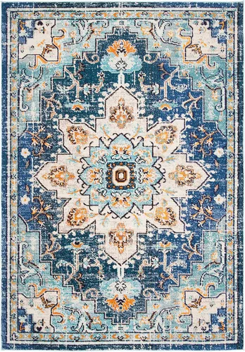 Vista 122 de Safavieh MAD473E - Tapete con diseño de medallón desgastado, bohemio elegante, colección Madison, no suelta pelos, fácil de cuidar, alto tránsito