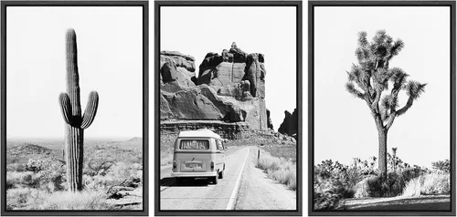 Vista 56 de NWT Juego de Arte de Pared de Lienzo Enmarcado Bosque Blanco y Negro Reflejo de Lago Paisaje Naturaleza Vida Silvestre Arte de Fotografía Rústico