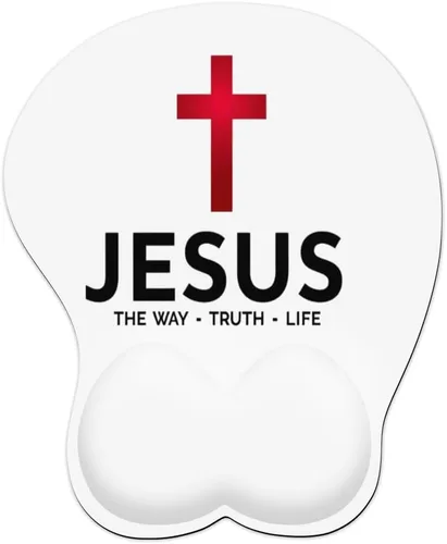 Vista 11 de Mousepad Blessed Religious Cross Ergonomic Wrist Support Non-Slip Base Mouse Mat with Wrist Rest Computer Mousemat for Desk Work Accessories Pad