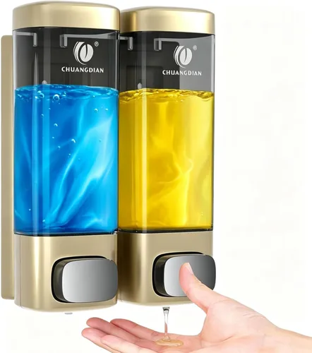 Vista 10 de Dispensador de champú y acondicionador, dispensador de jabón de ducha de 3 Cámara de oro 3
