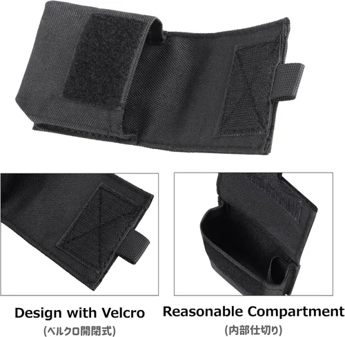 Vista 3 de Bolsos tácticos mini para cinturón, multiusos, pequeños, compactos, con ranura para tarjeta, para batería, EDC, para almacenamiento de artículos