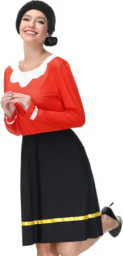 Vista 4 de Clarisbelle Disfraz de Halloween para mujer, vestido clásico de manga larga