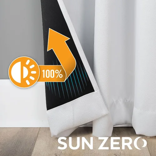 Vista 5 de Sun Zero Nordic - Juego de 2 paneles de cortinas con ojales de grado teatral extremo 100% opacas, 104" x 96" (2* 52" x 96"), cortinas opacas blanco