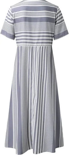 Vista 4 de Sundresses for Women Women Casual Butterfly Print Button V Neck Sleeveless Pocket Long Dress Holiday Dress