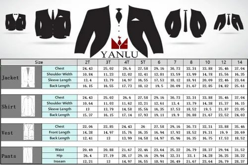 Vista 5 de Yanlu Conjunto de trajes formales de esmoquin para niños, color azul y negro, traje ajustado para bodas