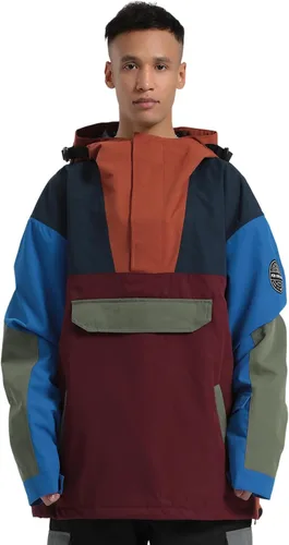 Vista 24 de GSOU SNOW Chaqueta de esquí para hombre, abrigo de nieve para snowboard, cálido, invierno, impermeable, con capucha