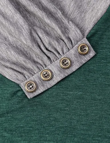 Vista 4 de Sudadera casual tipo túnica con cuello vuelto y manga larga para mujer