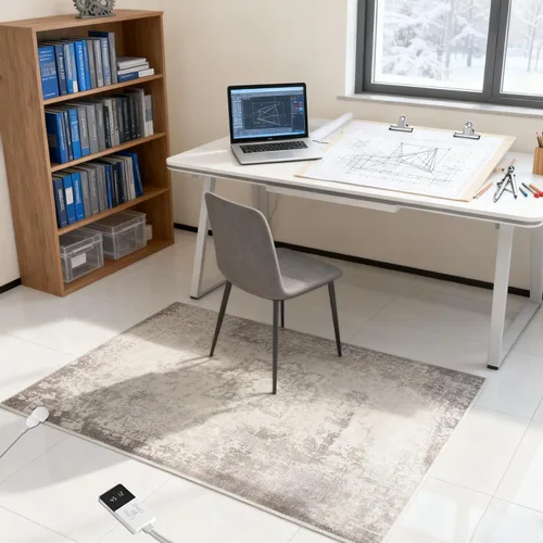 Vista 14 de Alfombra Eléctrica Calefactora de 35 x 55 pulgadas, Alfombra de Calefacción de Felpa Suave, Tapete Calefactor para Piso con Temporizador