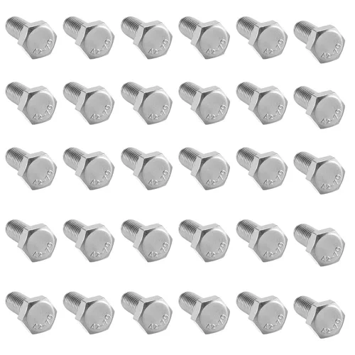 Vista 26 de 10 tornillos hexagonales M6 M6-0.039 x 1.575 in UNC Tornillos de cabeza hexagonal A2-70 (304) de acero inoxidable totalmente roscados, totalmente