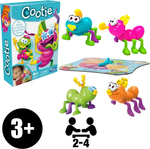 Vista 7 de Hasbro Gaming Cootie - Juego de construcción de insectos para mezclar y combinar 2 a 4 jugadores Juegos de mesa fáciles de preescolar Regalos