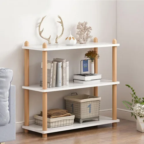Vista 11 de IOTXY 3-Tier Wooden Shelf Bookcase, Freestanding Open Bookshelf, Oak