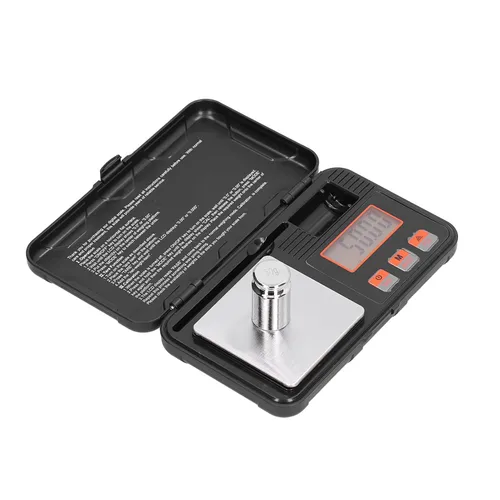 Vista 8 de Báscula de gramo de bolsillo 7.05 oz/0.00 oz Báscula de joyería Pantalla LCD Mini Balanza electrónica portátil con pinzas de peso Balanza
