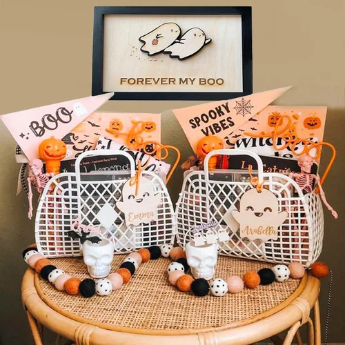 Vista 5 de Regalos personalizados para el día de San Valentín – Letrero de Forever My Boo, bonita decoración de fantasma, kawaii espeluznante, regalos