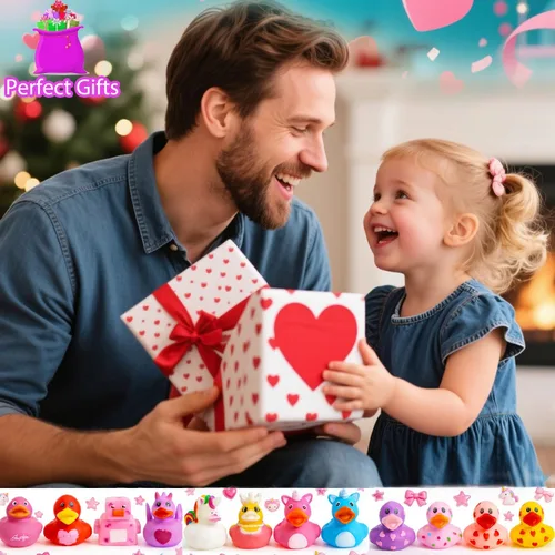 Vista 7 de Patos de goma para niñas, paquete de 12 patos de goma rosa a granel, patos para patos de unicornio, juguetes de baño para bebés, regalos de fiesta