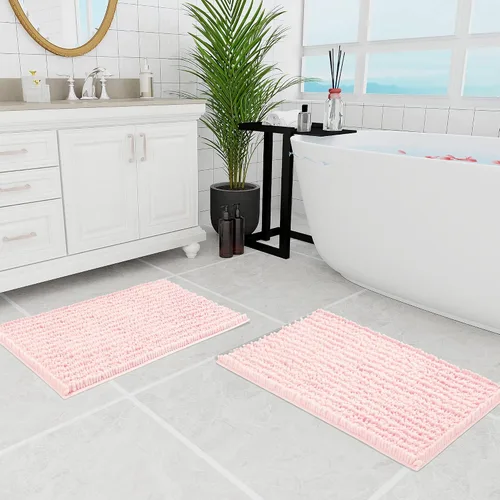 Vista 12 de Walensee Alfombra de baño antideslizante (32x20, azul oscuro) absorbente de agua, súper suave, felpilla peluda, lavable a máquina, se seca