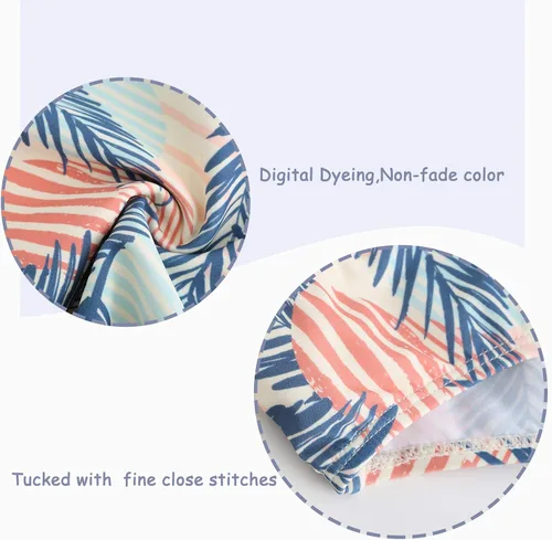 Vista 6 de Traje de baño de dos piezas para niñas, tankini hawaiano con volantes