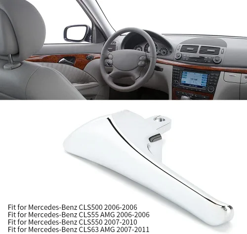 Vista 2 de Aramox 2117660224 2117660124 Manija de puerta para Benz W211 Clase E E320 E500 E63 AMG Accesorios cromados para el interior del coche