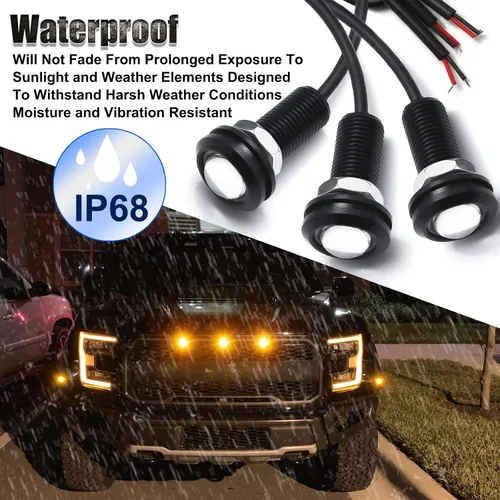 Vista 4 de x xotic tech 3 luces LED para parrilla delantera con montaje de lente de proyector compatible con automóviles, camionetas, camiones, SUV, remolques