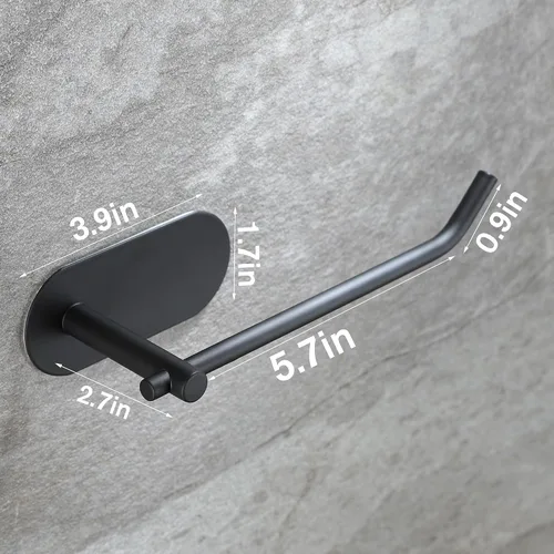 Vista 5 de SUNTECH Toallero de mano, 2 paquetes de barra de toalla de mano negra, toallero de mano autoadhesivo de 6 3/10 pulgadas, toallero para baño, cocina