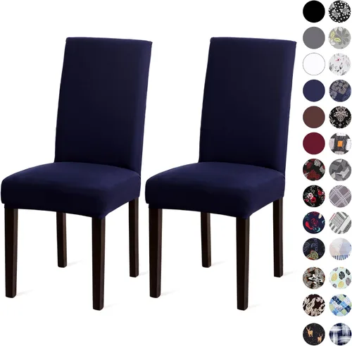 Vista 53 de Sufdari Juego de 2 fundas para sillas de comedor, fundas para sillas de cocina, fundas para sillas Parsons, protectores de sillas de elastano