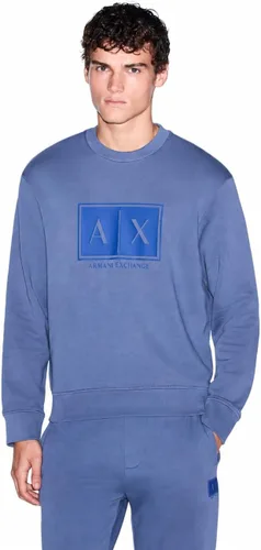 Vista 8 de Armani Exchange Sudadera de cuello redondo con logotipo Box para hombre Negro