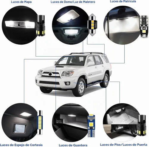 Vista 3 de EASY EAGLE Luces LED para interiores de automóvil para Toyota-4Runner-2003-2009: kit de 18 bombillas LED blancas, superbrillantes de 6000 K +