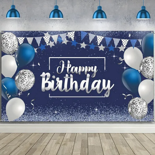 Vista 9 de Tatuo Cartel de fondo de decoración de feliz cumpleaños, cartel de fondo de cumpleaños con purpurina, suministros de fiesta, fondo de fotos
