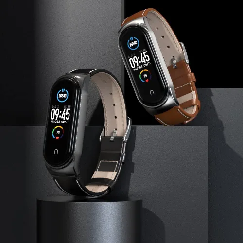 Vista 7 de Correa de repuesto de cuero genuino para Amazfit Band 5 Smart Bracelet Watch Accesorios