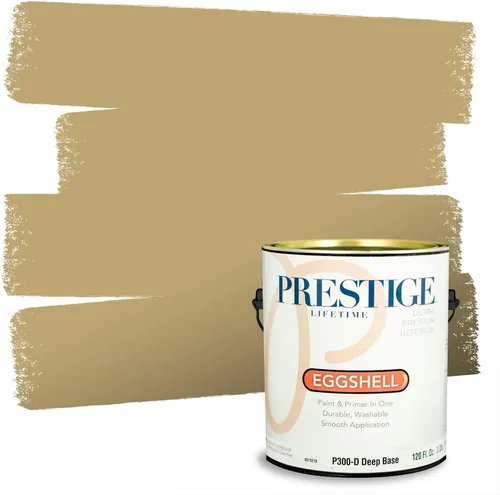 Vista 205 de PRESTIGE Pinturas de pintura exterior e imprimación en uno, 1 galón, plano, combinación comparable de Benjamin Moore* Manzanilla*