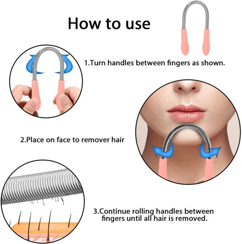 Vista 4 de Depilador de pelo de primavera para la piel, exfoliador de pelo de primavera profesional para mujeres, depiladora para labios superiores, mentón