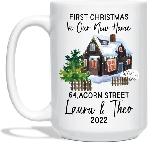 Vista 7 de Taza de fotos de bebé Navidad 2022, taza personalizada para la primera Navidad del bebé, regalo personalizado para recién nacido, taza de café