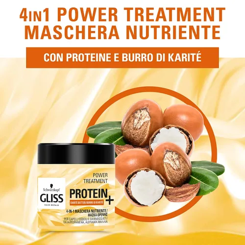 Vista 4 de Schwarzkopf Gliss 4 en 1 Máscara máscara con proteína y manteca de karité 13.5 fl oz