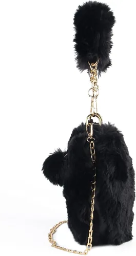 Vista 6 de SUKUTU Faux Fur Purse Women's Heart Shaped Evening Handbags Small Cute Phone Crossbody Bag Clutches for Girls