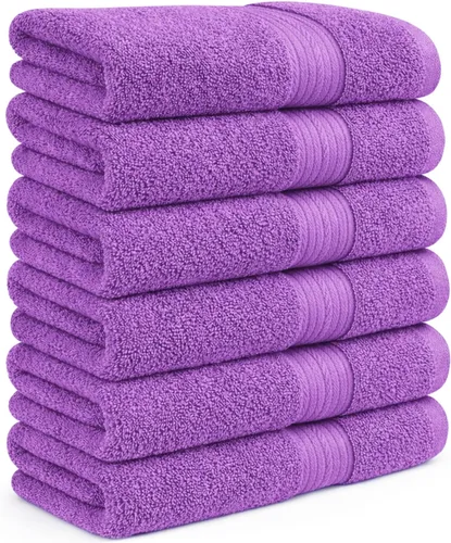 Vista 35 de Ample Decor Toalla de mano de 18 x 28 pulgadas, paquete de 6, 600 GSM, 100% algodón, certificado Oeko Tex, suave, absorbente, gruesa, duradera Beige