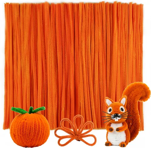 Vista 10 de Caydo 200 piezas de limpiadores de tubos negros de Halloween, varillas de chenilla para manualidades, en masa para niños, arte DIY, manualidades