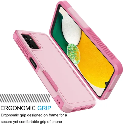Vista 2 de Tekcoo Funda para Galaxy A13 5G 4G 2 protectores de pantalla de vidrio templado Parachoques texturizados antideslizantes