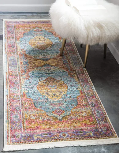 Vista 22 de Unique Loom Baracoa Collection - Alfombra Miramar (2' 2" x 3' 1", Celeste/Azul)